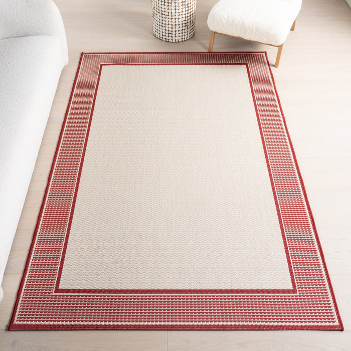 Ivory Monochrome Indoor Outdoor Area Rug 120x180 cm