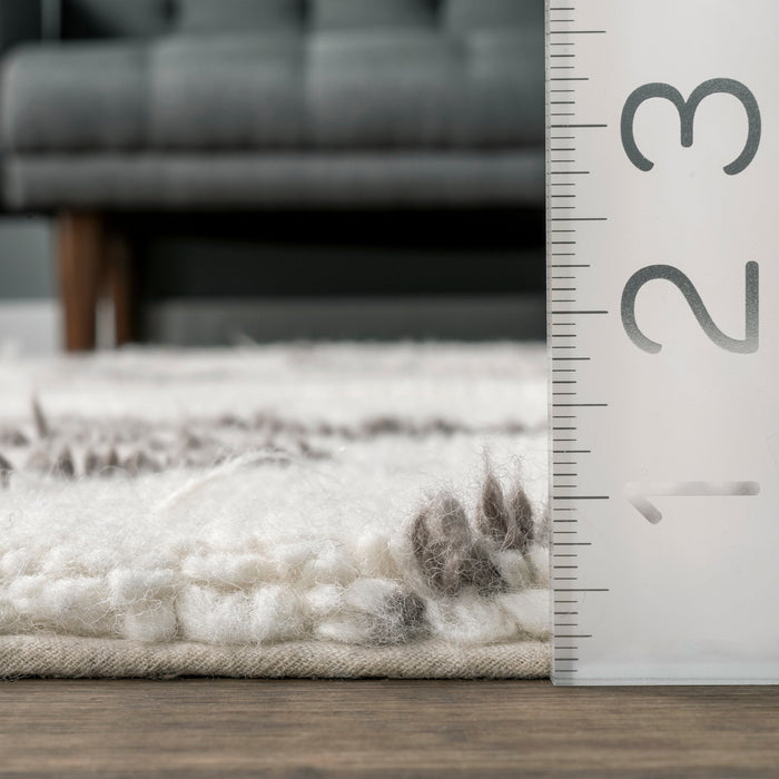 Ivory Moroccan Washable Wool Rug 140x200 cm