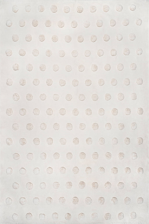 Ivory Raised Polka Dot Area Rug 140 cm