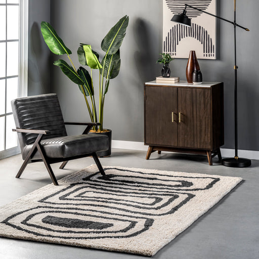 Ivory Shag Area Rug 80x150 cm