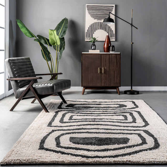 Ivory Shag Area Rug 80x150 cm