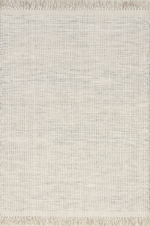 Ivory Solid Wool Fringed Area Rug 140x200 cm