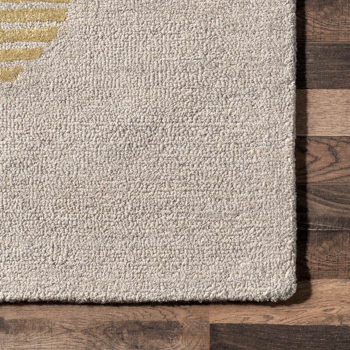 Ivory Striped Area Rug 160 cm x 230 cm