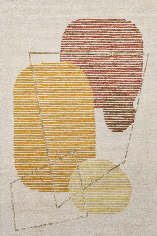 Ivory Striped Area Rug 160 cm x 230 cm