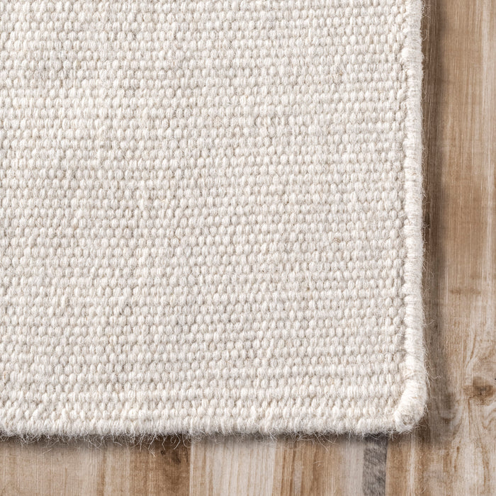 Ivory Striped Cotton Flatweave Area-matto 160x230 cm