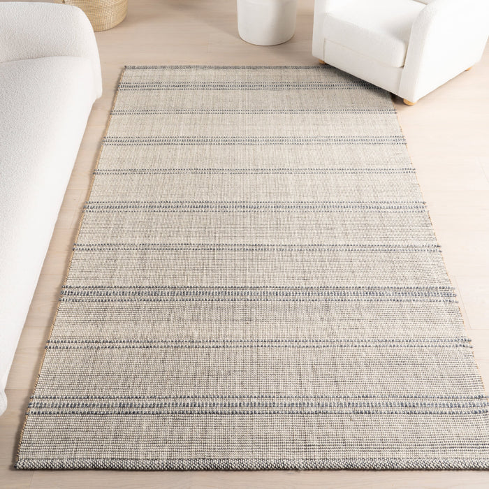 Ivory Striped Handmade Area Rug 160cm