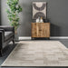 Ivory Striped Wool Area Rug for Modern Living Rooms