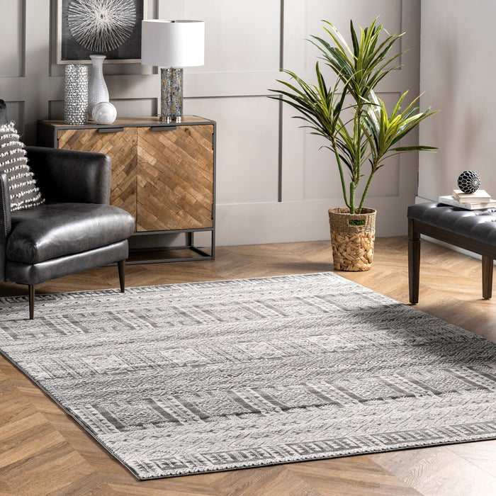 Ivory Trellis Area Rug 160x230 cm