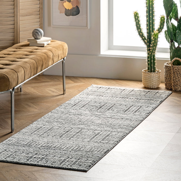 Ivory Trellis Area Rug 160x230 cm Soft Durable Design