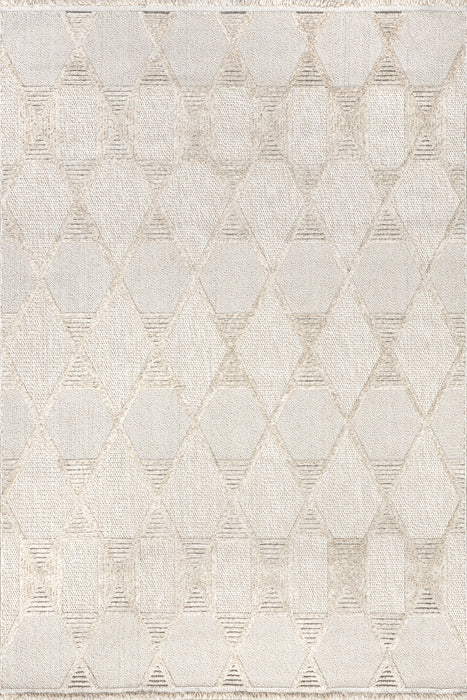 Ivory Trellis Area Rug 160x230 cm