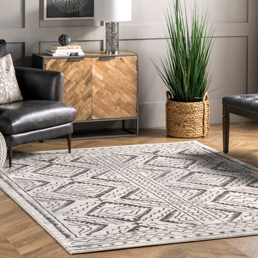 Ivory Trellis Area Rug 90x150 cm