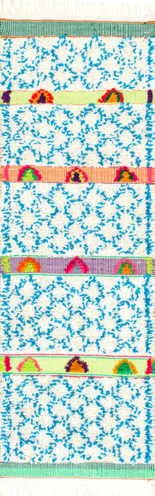 Ivory Trellis Pattern Shag Area Rug 120x180 cm