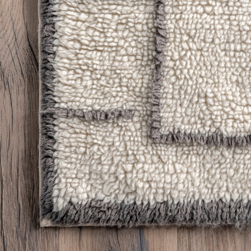 Ivory Washable Wool Rug 150x240 cm