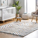 Ivory Wavy Shag Area Rug for Living Room and Bedroom