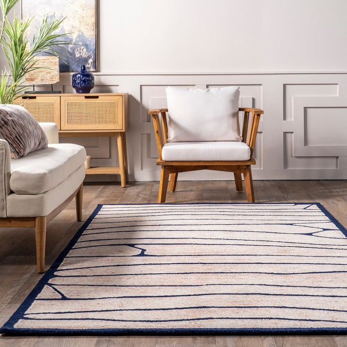 Ivory Western Desert Area Rug with Textured Weave