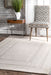 Ivory Wool Area Rug With Double Border Design