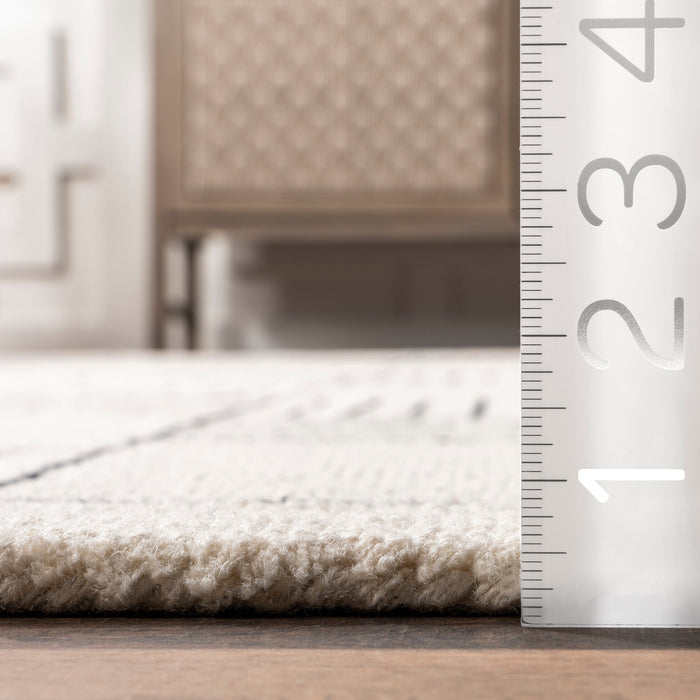 Ivory Wool Area Rug for Modern Living Spaces