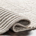 Ivory Wool Cotton High-Low Area Rug 150x240 cm