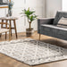 Ivory Wool Lattice Area Rug 160x230 cm