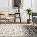 Ivory Wool Lattice Area Rug 160x230 cm
