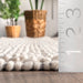 Ivory Wool Textured Area Rug 160 cm x 230 cm