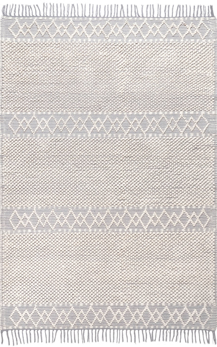 Ivory Wool Textured Area Rug 160 cm x 230 cm