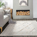 Ivory Wool Trellis Area Rug 120 cm x 180 cm