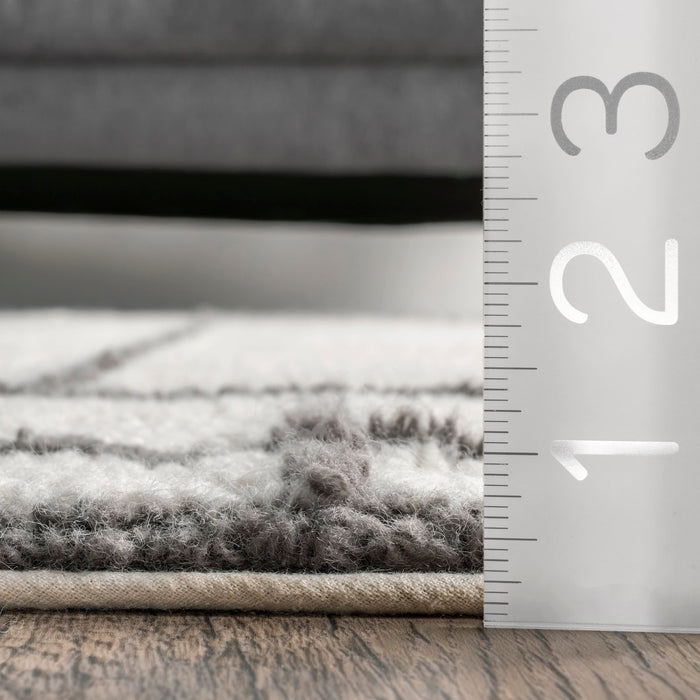 Ivory Wool Washable Area Rug 120x180 cm