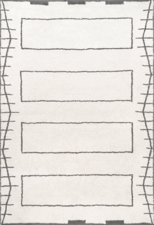 Ivory Wool Washable Area Rug 120x180 cm