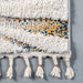 Ivory Zebra Shag Area Rug with Tassels 120 x 180 cm