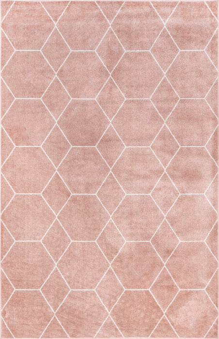 Jacqueline Pink Hexagon Pattern Trellis Area -matto