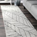 Jada Light Grey Leaves Area Rug 140 cm