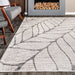 Jada Light Grey Leaves Area Rug 140 cm