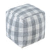 Jade Wool Pouf asiento otomano de marfil gris