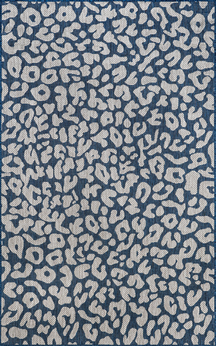 Tappeto per interni ed esterni Jaelyn con stampa leopardata blu, 120x180 cm