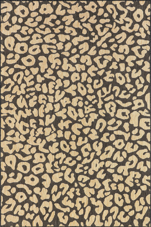 Jaelyn Dark Grey Leopard Print Indoor Outdoor Area Rug 160x230 cm