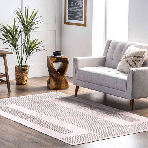 Jaelynn Grey Machine Washable Striped Rug 120x180 cm