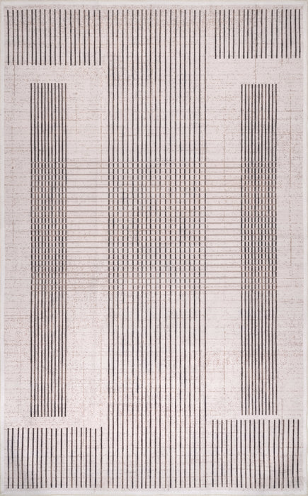 Jaelynn Grey Machine Washable Striped Rug 120x180 cm