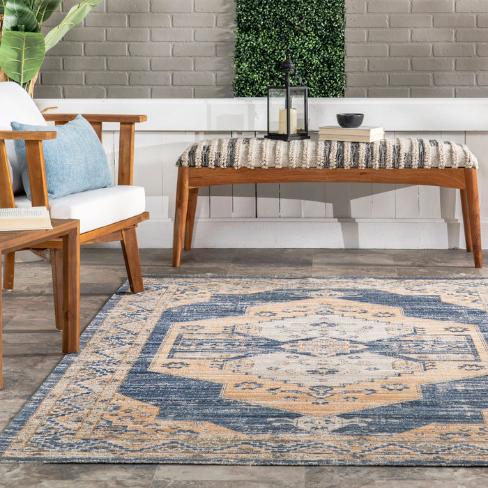 Jaycie Blue Washable Indoor Outdoor Area Rug 120x180 cm