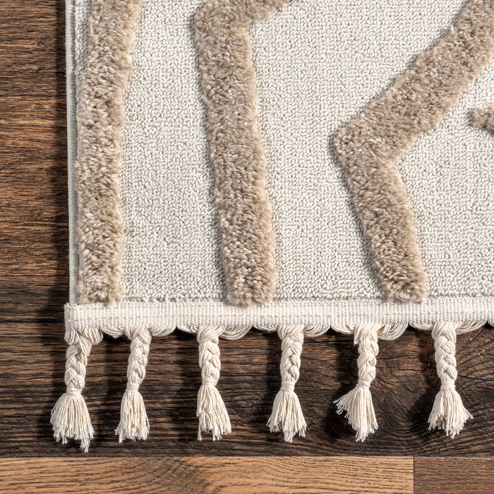 Jayla Modern Abstract Area Rug in Ivory Color