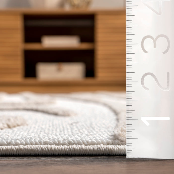 Jayla Modern Abstract Area Rug in Ivory Color