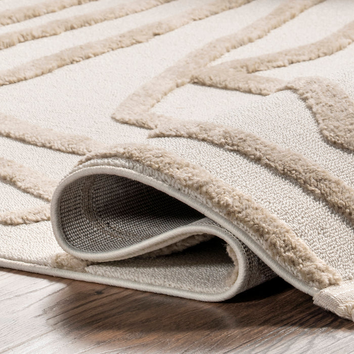 Jayla Modern Abstract Area Rug in Ivory Color