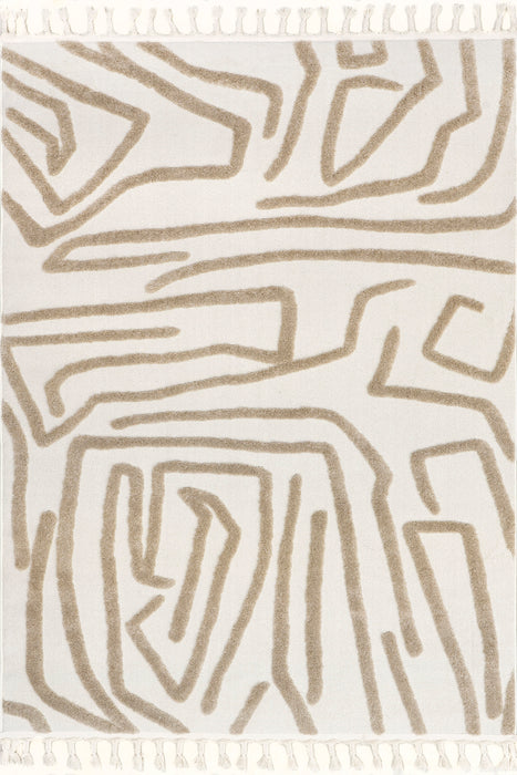 Jayla Modern Abstract Area Rug in Ivory Color