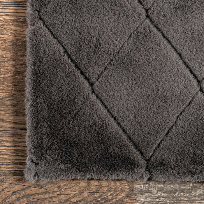 Jaylene Charcoal Plush Washable Cloud Rug 120x180 cm