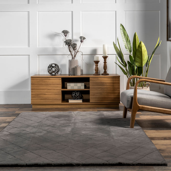 Jaylene Charcoal Plush Washable Cloud Rug 120x180 cm