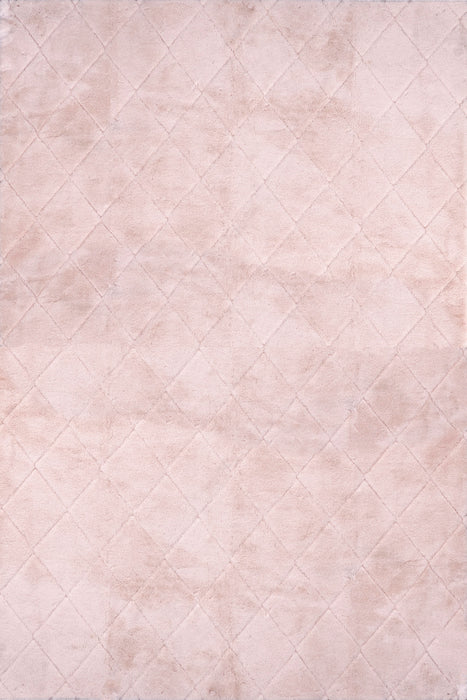 Jaylene Trellis Plush Cloud Washable Area Rug 120x180 cm Blush