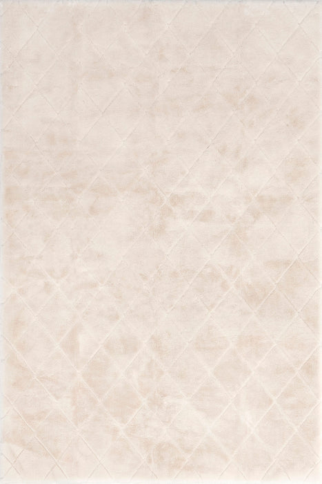 Jaylene Trellis Plush Washable Area Rug 130x180 cm Beige