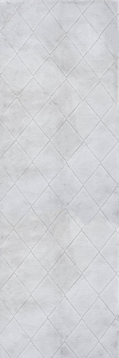 Jaylene Trellis Washable Plush Cloud Rug 120x180 cm Silver