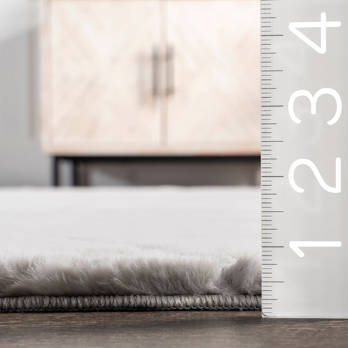 Jaylene Washable Silver Plush Cloud Area Rug