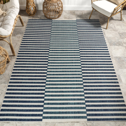 Tappeto Jazmin a righe per interni ed esterni Blu 60x90 cm